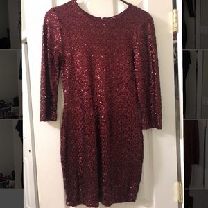 TFNC Burgundy Sequin Minidress - perfect for NYE!